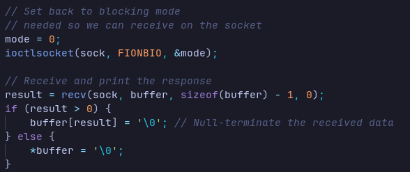 c socket receive data