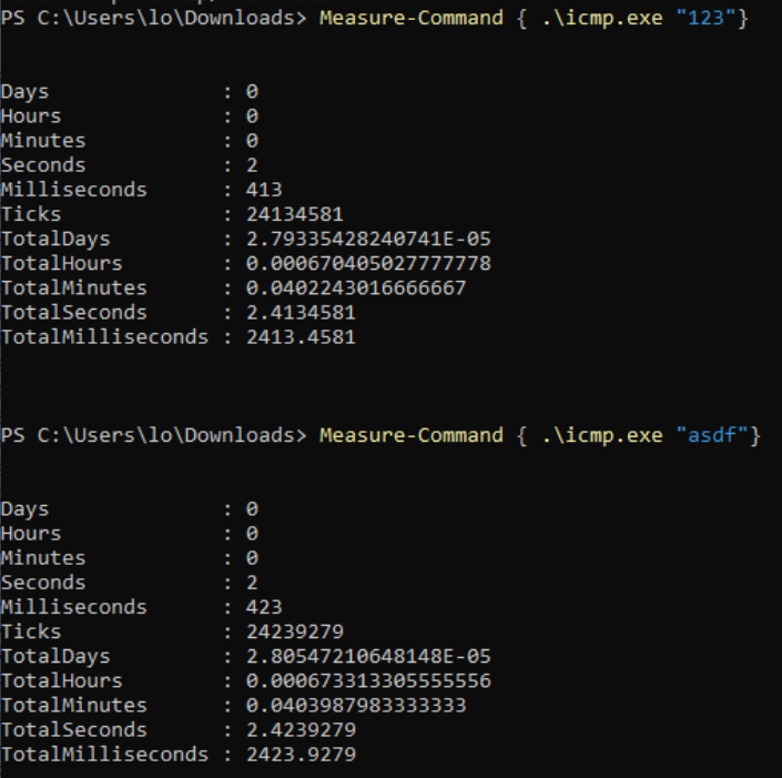 icmp.exe digits slow