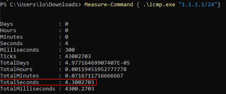 ICMP scan 24 subnet 4s