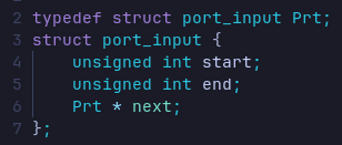 Port input struct