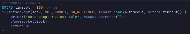 setsockopt timeout example